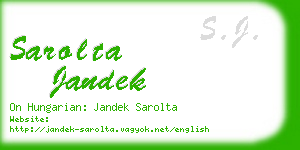 sarolta jandek business card